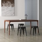 18 Inch Metal Stools Set Of 4  Stackable For Indoor Outdoor  Black