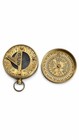 Vintage Antique Brass Pocket Sundial Compass With World Time Zone Dial   Nautica