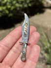 Vintage Sterling Silver Abalone Inlay Sword Tie Clip Taxco Signed