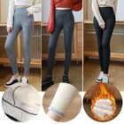 Women Winter Fleece Lined High Waist Leggings Trousers Pants Thick Thermal Warm