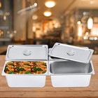 4 Pack 6  Deep Stainless Steel Steam Table Pans Hotel Food Prep Pan With Lids Us