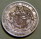 Rare Silver 1909 Alaska Yukon Pacific Exposition So Called Dollar Token -   1035