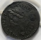 1787 Connecticut Copper - Laughing Head - Plugged   miller 6 2-m  Pcgs Au-detail