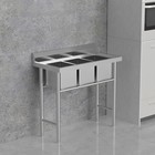 Stainless Steel Commercial Kitchen Utility Sink With 3 Compartment Backsplash
