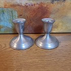 Vintage Pair 2 Towle Pewter Weighted Candlestick Holders  7666b Marked