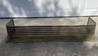 Victorian Pierced Brass Fireplace Fender 36    W Lions Head Feet Antique C 1890