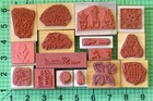 Vintage Lot Of 16 New And Used Mixed Themes Wood Mounted Rubber Stamps Lot  8