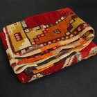 Vintage Hand-knotted Tribal Rug 48x57 Red Geometric Wool Folk Art