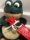 Vintage Russ Berrie Frolic Green Frog Toad 6    Plush Stuffed Animal Rare Nwt