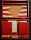 Vtg Gamophiles Bakelite Travel Backgammon Game Red Butterscotch Yellow Swirl Vgc