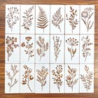 18pcs Large Border Flower Stencils For Painting On Walls Reusable Leaf Vine   