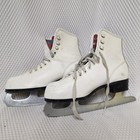 Vintage Imperial White Ice Skates Girls Boys Kids Size 2 Tempered Hardened Blade