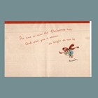 Vintage Norcross Gingham Girl Christmas Card Dancing Bell Ornament Red Collect