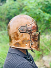 Copper Barbuta Helmet  18g Steel Medieval Knight Armor  Larp Cosplay