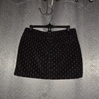 We The Free Corduroy Button Front A-line Skirt Black Geometric Pockets Size 26