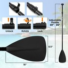 Serenelife Adjustable Paddle For Inflatable Sup Stand-up Paddle Board - Black