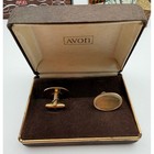 Vintage Avon Mens Set Bulldog Pipe Oland Tai Winds Aftershave   Gold Cufflinks