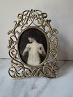 Vintage Victorian Style Brass Oval Picture Frame Easel Back Ornate  8x 6   