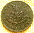 Bank Of Upper Canada 1857 Half Penny Coin Token Saint George   The Dragon