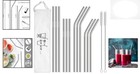 12 Eco-friendly Stainless Steel Drinking Straws With 2 Cleaning Brushes Included