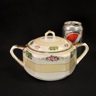 Nippon Rising Sun Biscuit Cracker Jar Handpainted Art Deco Floral Gold 1911-1918