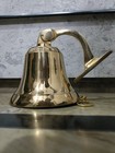 Nautical Hanging Door Ship Bell Vintage Brass Big With Wall Mounted Bracket