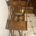 Beautiful Floral Carved Antique Oak Victorian Era High Chair  Walker Combo