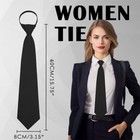  Womens Tie  Womens red Tie Pre Tied Zipper Tie For Women School Tie Black