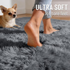Area Rug 4x6 Ft Washable Soft Shaggy Fluffy Carpet Bedroom Living Room Grey