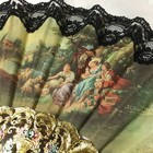 Folding Sensu Fan Western Goods Antique    Cloth   Lace