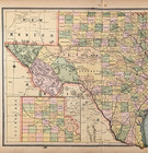 1888 Texas Map Original Antique 17x12 - Railroads Townships Counties Forts