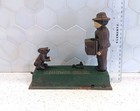 Monkey Bank Vintage Cast Iron Mechanical Coin Bank Working 
