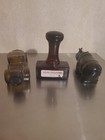 Three Avon Bottles   Green Rhino  Paid Stamp   Brown Car