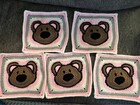 Lot Of 5 Crochet Finished Teddy Face Granny Square 9  X 10 