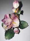 Capodimonte Signed Carlo Lavastano Porcelain Purple Orchid With Buds Figurine