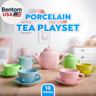 Porcelain Tea Set For Little Girls   Kids Tea Party Toy With Teacups And Saucers