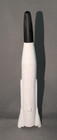 Marx Cape Canaveral Rubber Tipped 2 Stage Rocket White Plastic Vtg Space Playset
