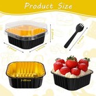 15 Pack Square Mini Cake Pans With Lids mini Loaf Mini  Black   Gold 