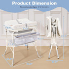 4-in-1 Baby Changing Table With Bathtub - Foldable Diaper Station  4 Height Leve