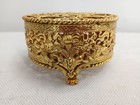 Vtg Vanity  Mcm Gold Color Ornate Gilded Stylebuilt Lipstick Holder Container