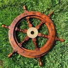 Handcrated 12-inch Wooden Ship Wheel- Nautical Wall Art   Maritime Decor