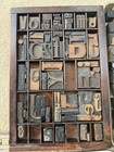 Vintage Antique Lot Of Letterpress Letters Symbols Wood Type Printers Block