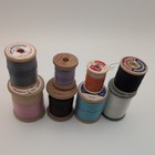 Vtg Lot 8 Wooden Thread Spools Belding Jp Coats Clark Usa Sewing Silk Cotton
