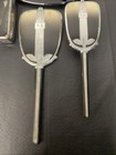 Antique vtg Art Deco Silver Black Vanity Dresser Set Brush Tray Mirror   More