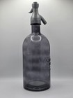 Magnolia Home Quality Goods Glass Soda Siphon Bottle Pewter Top Smoke Gray 13 