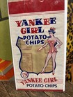 Vintage C  1940 Yankee Girl Potato Chips Wax Bag Sign Grocery General Store Nos
