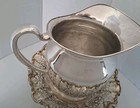 Vintage 7    English Silver Plated Water Pitcher With Footed Dish