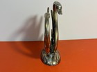 Double Swan Napkin Holder Silver Tone Metal Vintage Letter Holder Desk Decor