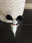Collectible Vintage Blown White Glass  Mouse Figurine  2 1 2  X 2 
