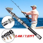 Carbon Fiber Telescopic Fishing Rod Pole Reel Combo Sea Saltwater Freshwater Kit